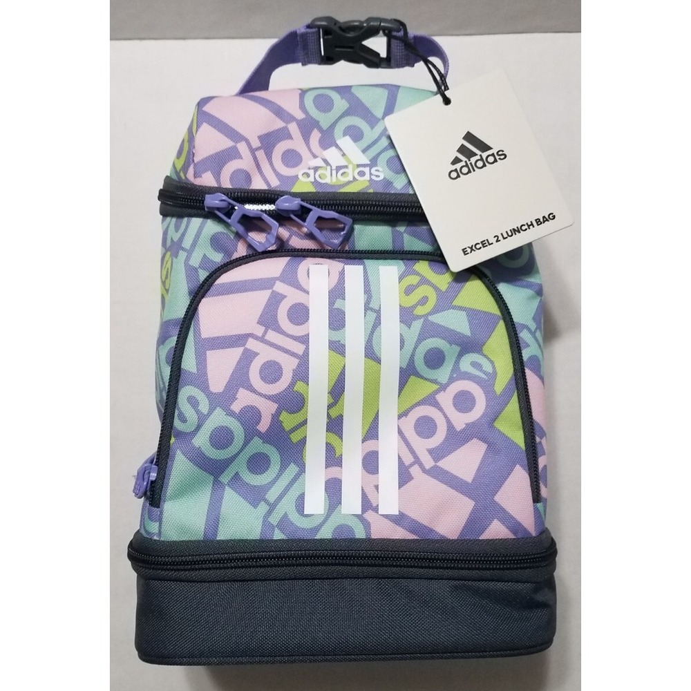 Adidas Excel 2 Insulated Lunch Bag School Work Logo Multiple Compartments‎ NEW